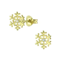 The Botilda - Örhängen Snöflinga Plain Guld