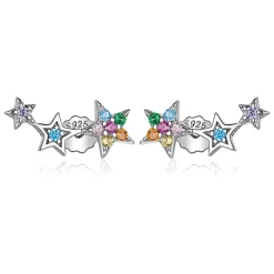 The Botilda - Örhängen Trio Stjärnor Silver Mix