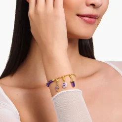 Thomas Sabo - Berlock Charm Club Oktagon Guld Lila