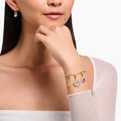 Thomas Sabo - Berlock Charm Club Hexagon Guld Lila