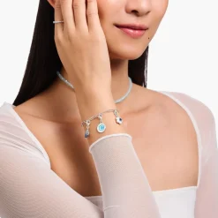 Thomas Sabo - Berlock Charmista Coin Silver Turkose