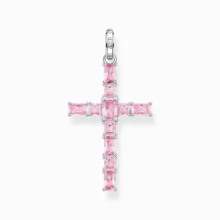 Thomas Sabo - Berlock Kors Pave Silver Rosa