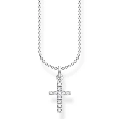Thomas Sabo - Halsband CZ Kors Kort Silver