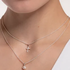 Thomas Sabo - Halsband CZ Kors Kort Silver