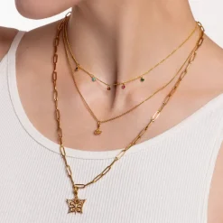 Thomas Sabo - Halsband Fem Stenar Guld Mix