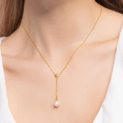 Thomas Sabo - Halsband Pärla Stjärna Guld