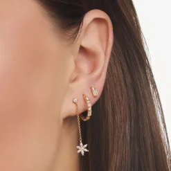 Thomas Sabo - Örhänge Singel Dancing Stones Smal Guld Klar