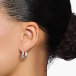 Thomas Sabo - Örhängen Creol Pave Silver Rosa
