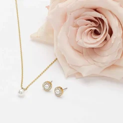 Blomdahl - Örhängen Brilliance Halo Pearl Guld