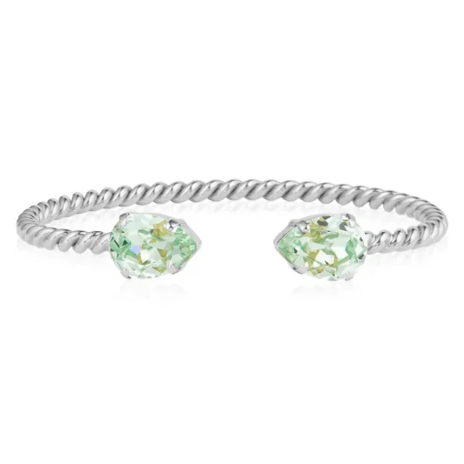 Caroline Svedbom - Armband Mini Drop Rhodium Chrysolite
