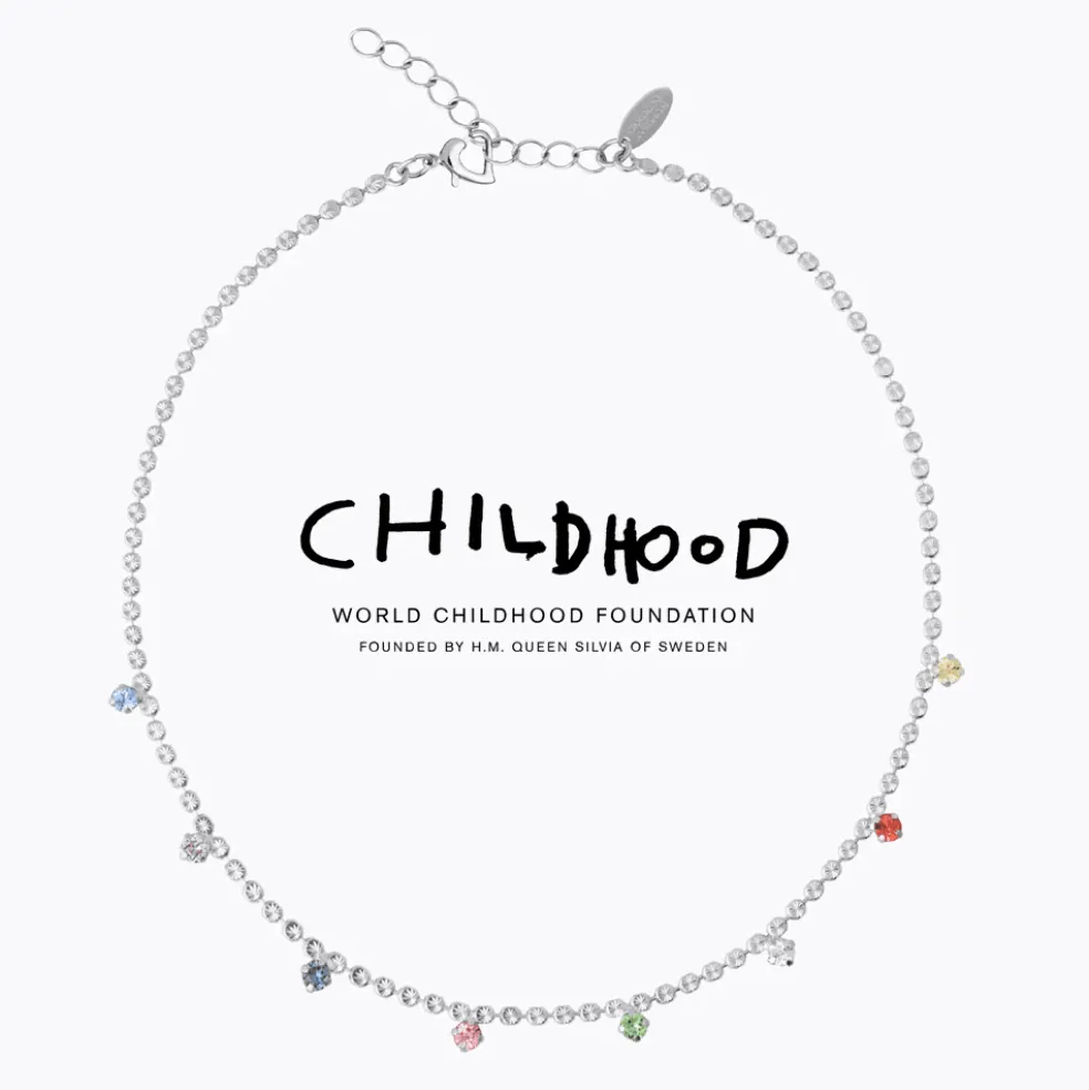 Caroline Svedbom - Halsband Childhood Edition Rainbow Combo Rhodium