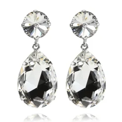 Caroline Svedbom - Örhängen Perfect Drop Rhodium Crystal
