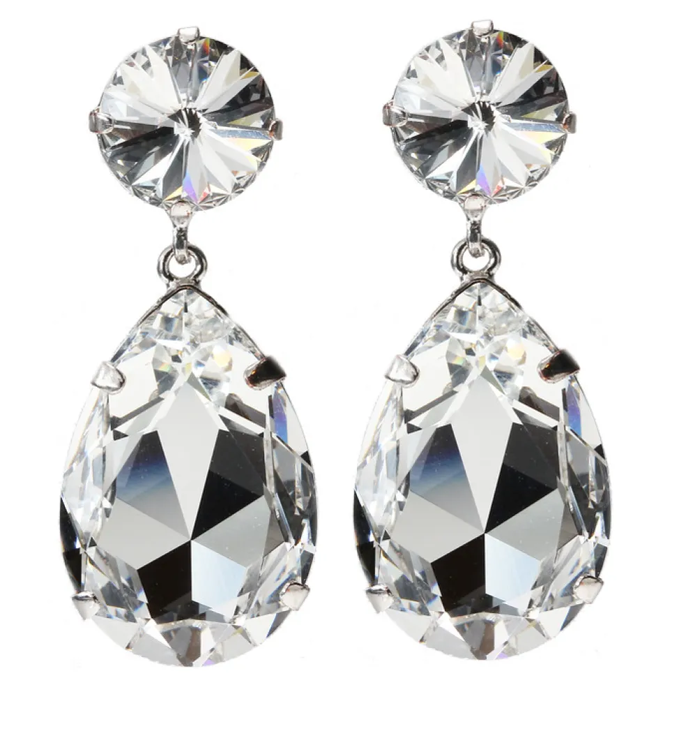 Caroline Svedbom - Örhängen Perfect Drop Rhodium Crystal