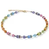 Coeur De Lion - Halsband Geocube Iconic Rainbow Guld