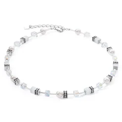 Coeur De Lion - Halsband Geocube Pearl Silver