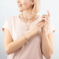 Coeur De Lion - Halsband Mini Cubes Rosa