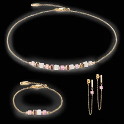 Coeur De Lion - Halsband Mini Cubes Rosa