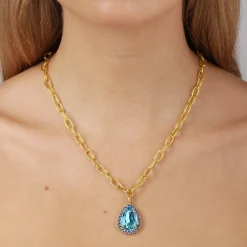 Dyrberg/Kern - Halsband Metta Guld Aqua