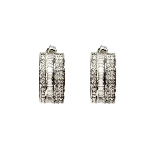 Ioaku - Örhängen Crystal Hoop Silver