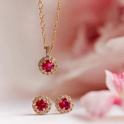 Lily and Rose - Halsband Laurie Guld Pink Ruby