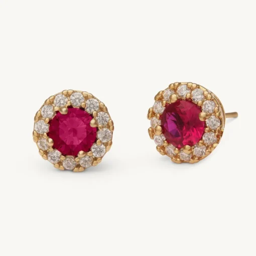 Lily and Rose - Örhängen Laurie Guld Pink Ruby