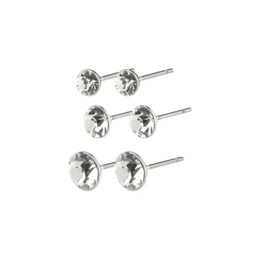 Pilgrim - Örhängen 3-Pack Silver Klar