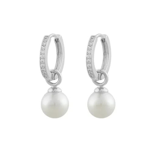 Snö of Sweden Örhängen Core Pearl Silver