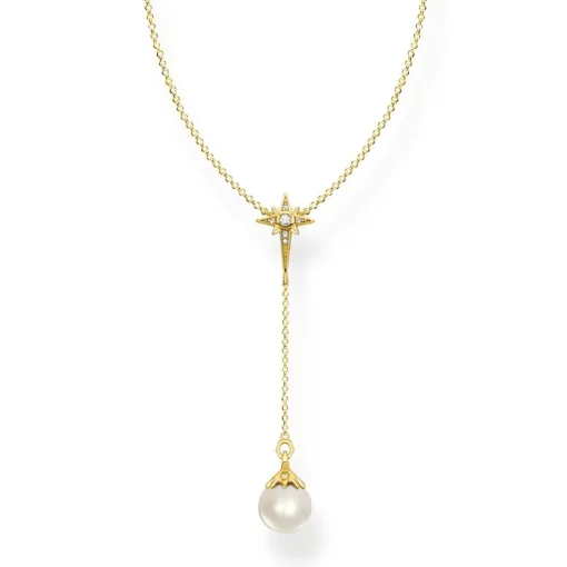 Thomas Sabo - Halsband Pärla Stjärna Guld